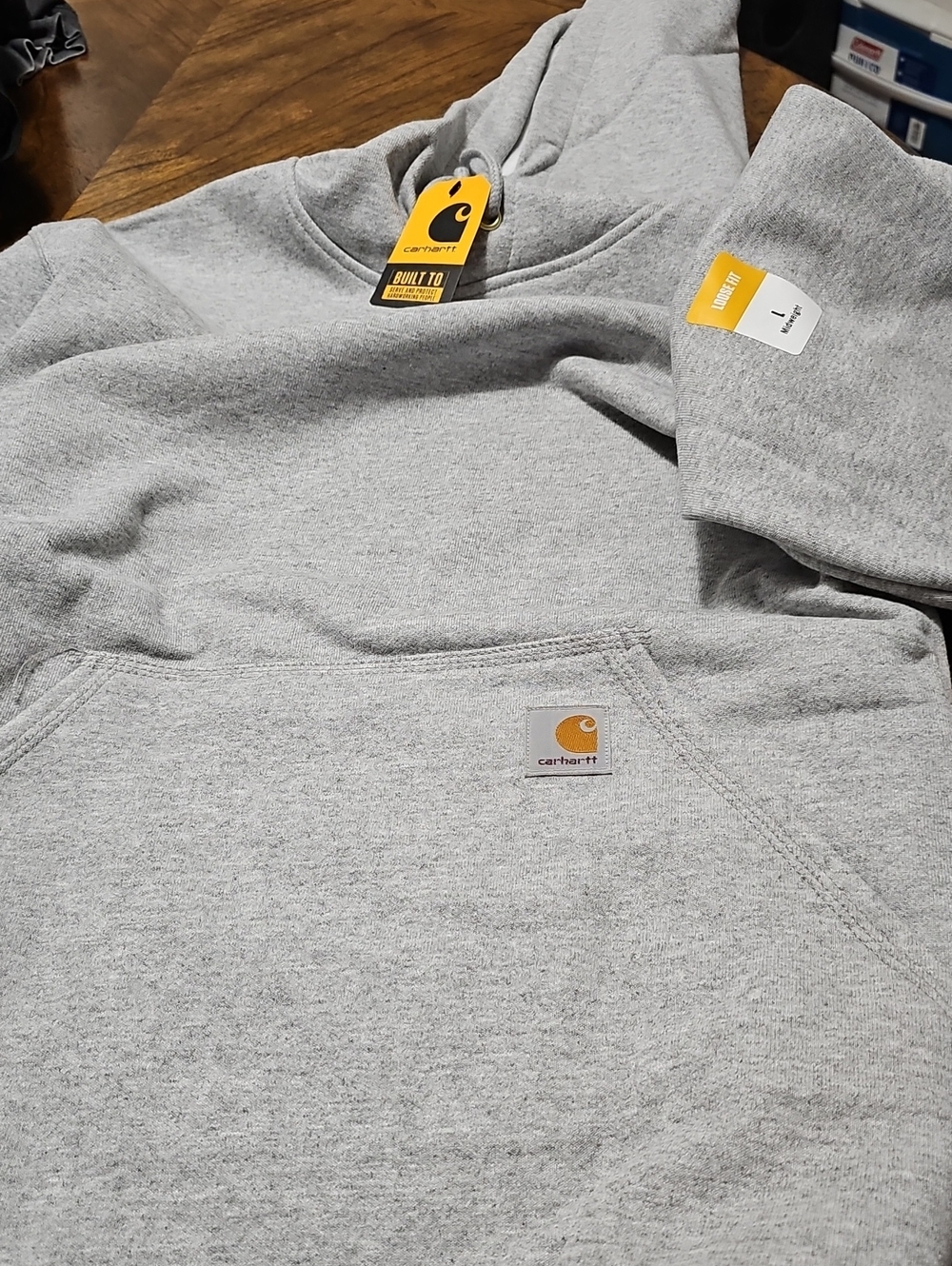 Carhartt Heather Gray Hooded Work Sweatshirt